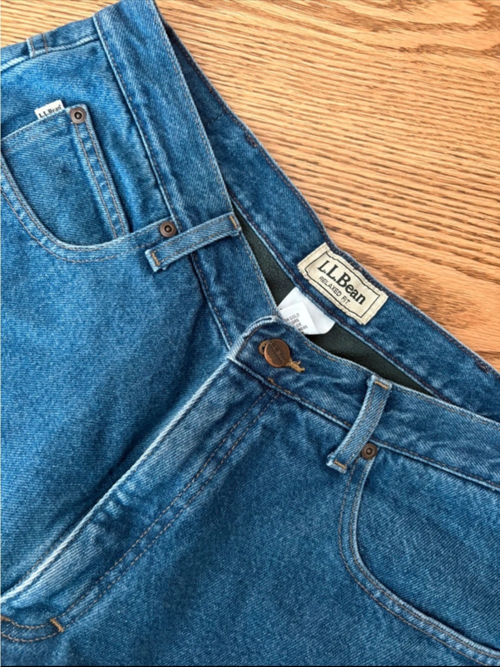 L.L. Bean Men's Classic Blue thermal lined Denim Jeans
